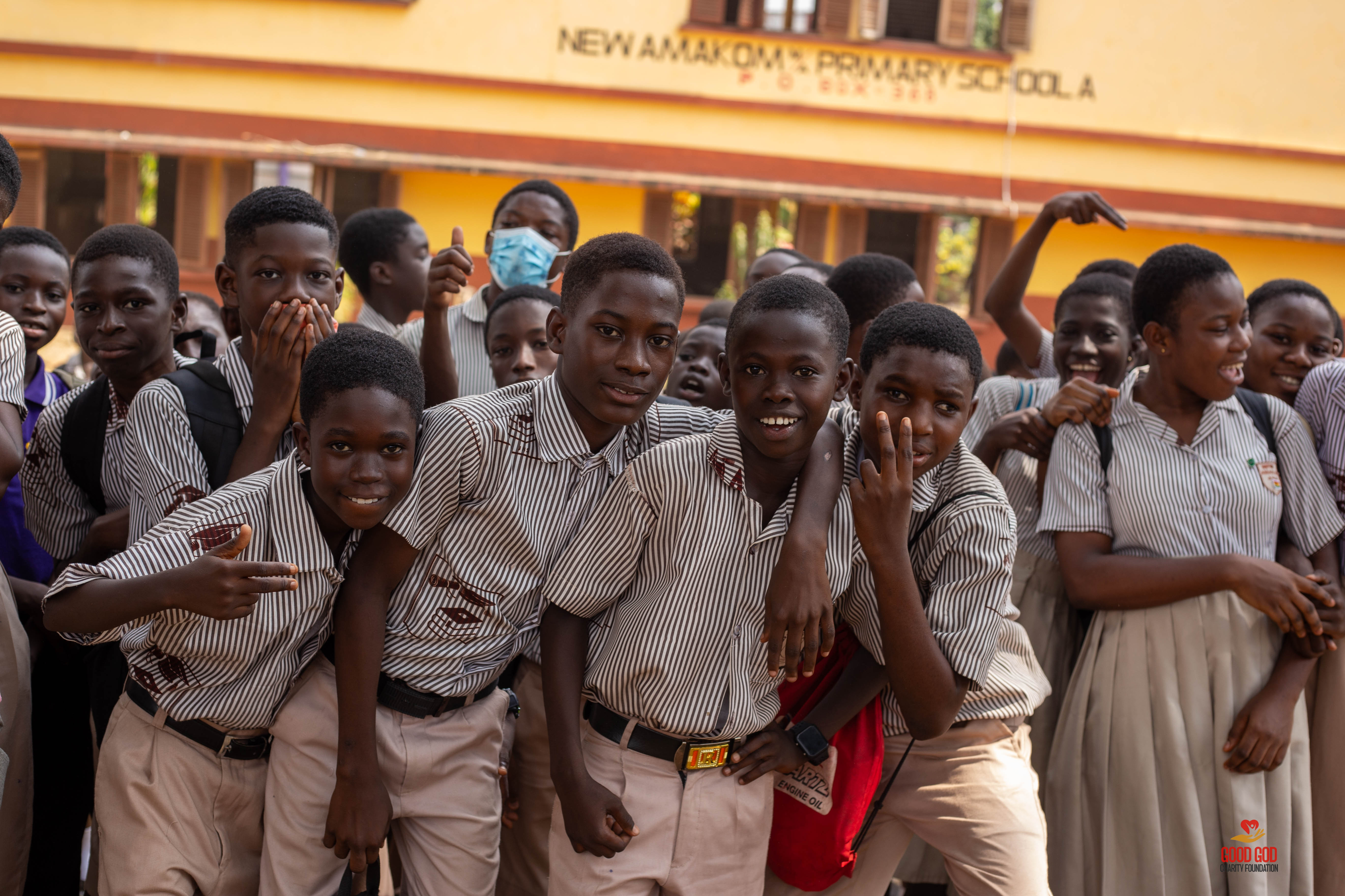 Children in Ghana receiving support from Good God Charity Foundation